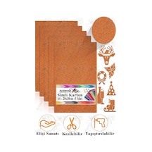 Simli Karton A4 20x30 Cm 5 Li 1 Paket Simli Fon Kartonu Parıltılı Kağıt Anasınıfı Kreş Etkinlik Proje Dekoratif Turuncu