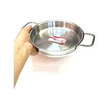 Paslanmaz Çelik Yapıştırmaz Kalın Taban Dik Yumurta Sahanı 18 Cm Gri