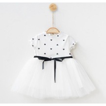 Minaz Baby Beyaz Puantiyeli Elbise