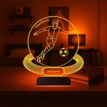 Luvivia Futbolcu Hediye Futbol Tasarım Kişiye Özel 3d Lamba - Masa Gece Lambası