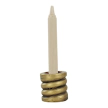 Mumluk Şamdan Tealight Ve İnce Mum Uyumlu Spiral Model - Altın Eskitme