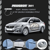 Peugeot 301 Oto Araç Kapı Koruma Fitili 5metre Parlak Gri Renk