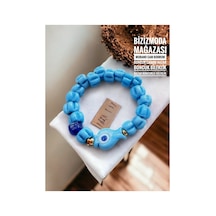 Murano Cam Bodrum Boncuk Charm Nazar Boncuk Bileklik Nazar Boncuklu Bileklik Mavi 47548084