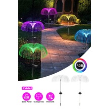 Solar Rgb Fiber Optik Bahçe Lambası 2 Li Su Geçirmez Dekoratif Güneş Enerjili Işık