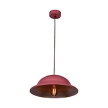 Dylight Retro Pembe Içi Beyaz Tekli Dekoratif Kafe Murfak Aydınlatma Sarkıt Avize Çap:30 Cm
