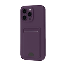 Apple iPhone Uyumlu 16 Pro Kılıf Kelvin Kartvizitli Silikon - Derin Mor Bz8683140874971