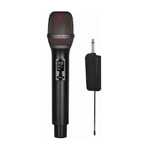 Uhf Kablosuz Tek El Mikrofon Taşınabilir Alıcılı, Dijital Ekranlı