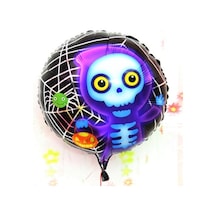 Halloween İskelet Hayalet Folyo Balon 18 İnç Siyah