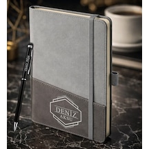 Bk Gift Kişiye Özel Gri Termo Deri Defter Ve Touchpen Kalem Seti -4, Kurumsal Ve Özel Hediye, Yeni İş Hediyesi Kobitmeyencom36039 Bk Gift