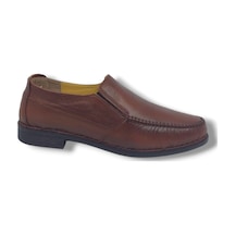 Zerhan 044 Erkek Taba Hakiki Deri Poli Taban Loafer Ayakkabı Taba
