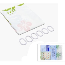 Pvc Duş Perdesi - Çift Kanatlı - 12 Halkalı - 90x180 Cm Genel