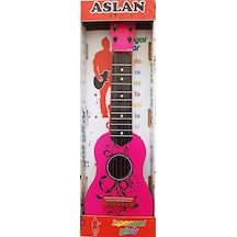 İspanyol Gitar 50 Cm Büyük Boy 6 Telli Çocuk Gitarı Oyuncak Pembe