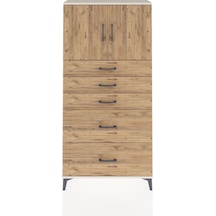 Arges Dolap 2 Raflı 5 Çekmeceli 2 Kapaklı 88x30x182 Aytaşı-çam Aytaşı