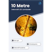 Led Lambader Dekoratif 10 Metre Ledli 8 Fonksiyonlu Sarı Lamba Iş Diğer