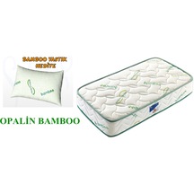 Uzunbebe 100X200 Opalin Bamboo Lüx Ortopedik Yaylı Yatak (Yastık Hediyeli)