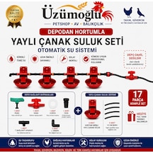 17 Parça Otomatik Yaylı Çanak Suluk Seti 5 Li Yaylı Çanak Suluk Tavuk Güvercin Bıldırcın Suluk Sistemi Depodan Hortumla Kullanım