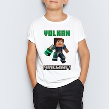 Isme Özel Minecraft Baskılı Unisex Çocuk Tişört T-Shirt Mr-03 Çok Renkli