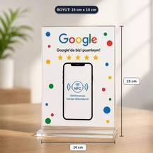 Yorum Kartı Google İçin Nfc Akıllı Değerlendirme Standı Pleksi Masaüstü