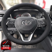 Toyota C-hr Dikme Direksiyon Kılıfı Premium Komple Delikli Deri Siyah Dikiş 2020-2023
