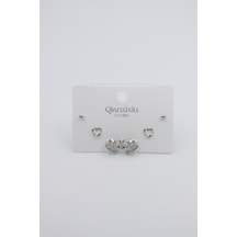 Çoklu Set Küpe - Gümüş Renkli 96545916