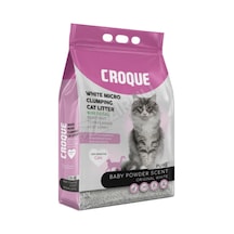 Croque Pure Bebek Pudrası Kokulu Bentonit Topaklanan Kedi Kumu 10 L