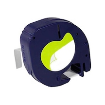 Dymo Letratag 59422 Muadil Plastik Beyaz Üstüne Siyah Etiket 91201 12mm X 4m 1
