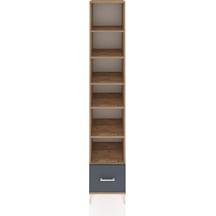 Hyperion Dolap 6 Raflı Tek Çekmeceli 44x44x243 Çam-antrasit Çam
