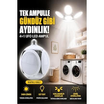 60w Ufo 4+1 Kanatlı Led Ampul, E27 Duy, 6500k Beyaz Işık, 5400 Lümen Diğer