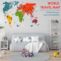 World Travel Map Statik Kağıt Tahta 100x150CM