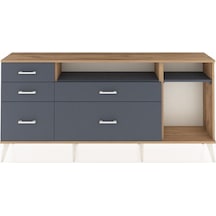 Arges Konsol 2 Raflı 5 Çekmeceli 176x30x83 Çam-antrasit/antrasit Antrasit/antrasit