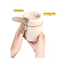304 Çelik Bej 500 Ml Yemek Mama Saklama Kabı Sıcak Tutmaz Cin565