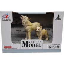 Kutulu Model Uluyan Kurt Ve Yavrusu