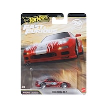 Hot Wheels Premium 1995 Mazda Rx-7 - Fast & Furious 25. Yıl Kırmızı-gümüş 1/64 Diecast Model Araba Çok Renkli