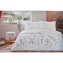Özdilek White Lily Ranforce Çift Kişilik Nevresim Takımı Beyaz - Lila 200 x 220 Beyaz - Lila