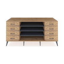 Kronos Konsol 3 Raflı 8 Çekmeceli 176x59x83 Çam-antrasit/çam Antrasit/çam