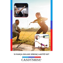 Candyshine 12 Parça Deluxe Profesyonel Lateks Premium Fitness Direnç Lastiği