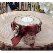 Hasır Model Doğal Ağaç Kalın Mumlu Kına Gecesi Hediyesi 30 Adet
