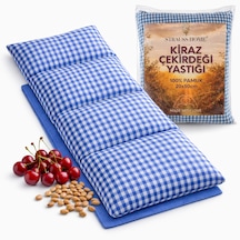 Strauss Home Kiraz Çekirdeği Yastığı Mikrodalga, Boyun Ve Omuz Kiraz Çekirdeği Yastığı, Pamuk Kumaş 50x20cm Deniz Mavisi