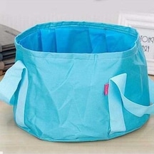 Pazly Taşınabilir Kamp Lavabo Havzası Kova Kase Mavi Seyahat Açık Katlanır Katlanabilir Yıkama Torbası Su Kovası Mavi