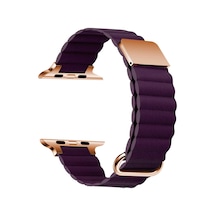 Watch Ultra 49mm Uyumlu Krd-78 Pu Deri Kordon Strap Kayış Ardx- Mürdüm