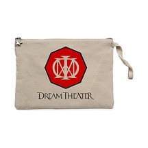 Dream Theater Logo 2 Krem Clutch Astarlı Cüzdan / El Çantası Krem