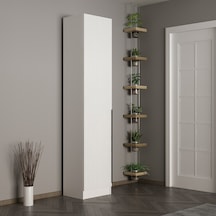 Minar Kale 210 Cm 1 Kapaklı 1b Raf Portmanto Byz Mbr Çizgili Byz