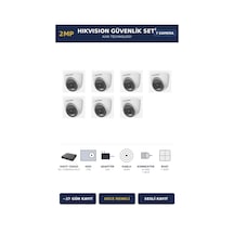 Hikvision 7 Kameralı 2mp Güvenlik Kamera Seti Colorvu Gece Renkli 2tb 27 Gün Kayıt Dome İç Mekan