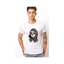 Queen Skull Baskılı Beyaz Erkek Tshirt