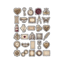 30 Adet Vintage Steampunk Tasarım Sticker Seti - Scrapbook Ajanda Defter Laptop İçin Çok Renkli