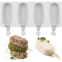 Mini Magnum Silikon Dondurma Kalıbı 4'lü Silikon Beyaz Diğer