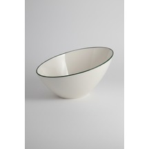 6'lı Truva Salata Kasesi 18cm Rim Yeşil Rinart Krem