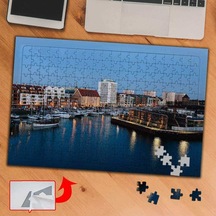 Şehirde Kıyı, İskele, Gemiler 240 Parça Puzzle Yapboz Tablo-a0979