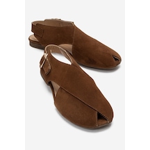 Luvishoes Monaro Toprak Süet Hakiki Deri Kadın Sandalet