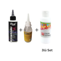3 Lü Güçlü Yapıştırıcı Seti, Pva 100ml , Superfix 120cc , Soğuk Silikon 100ml Hobi Dıy Tutkal Seti